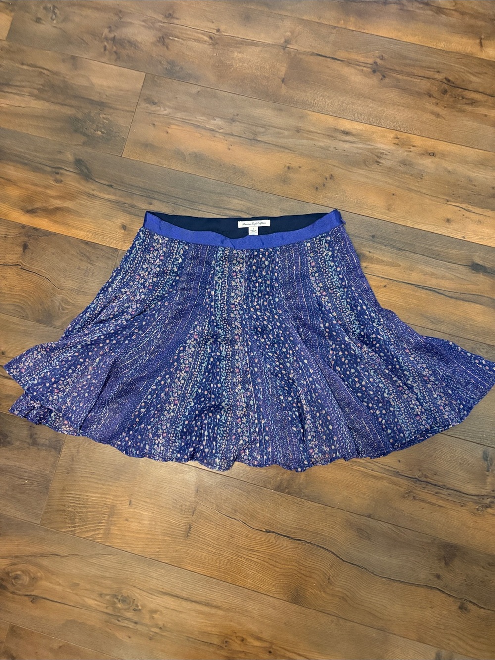 American Eagle Outfitters Blue Floral Circle Skirt